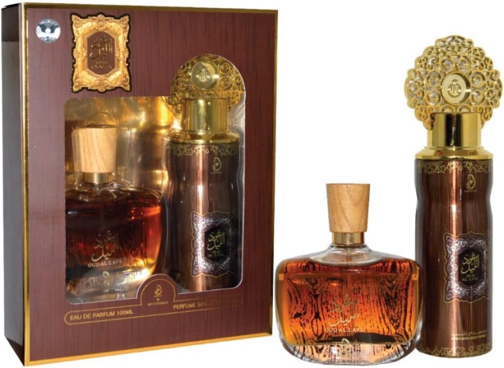 طقم عطر عود الليل او دي بارفان وبخاخ من عربيات، 200/100 مل، للجنسين