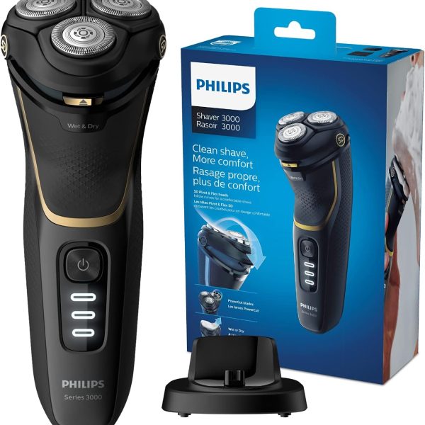 فيليبس Norelco Shaver 3300 S3333/54 آلة حلاقة للرجال حلاقة دوارة أداة تشديب أسود